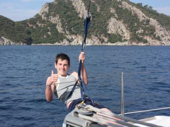 Jamie trapezing